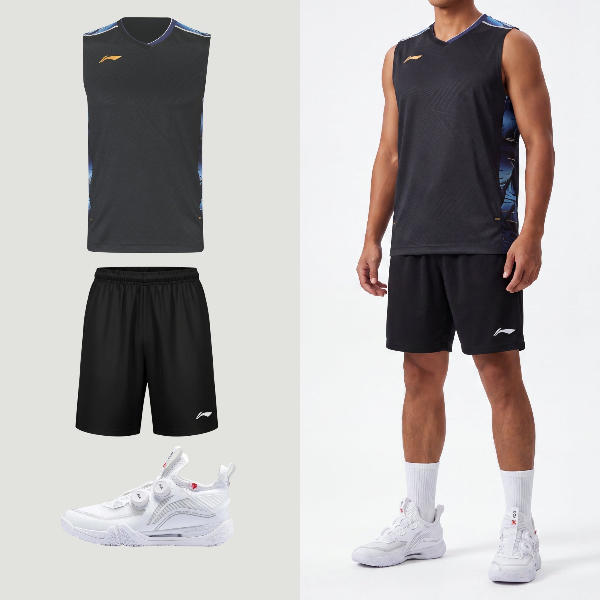 Li-Ning Polar Stripes Black Tank Top