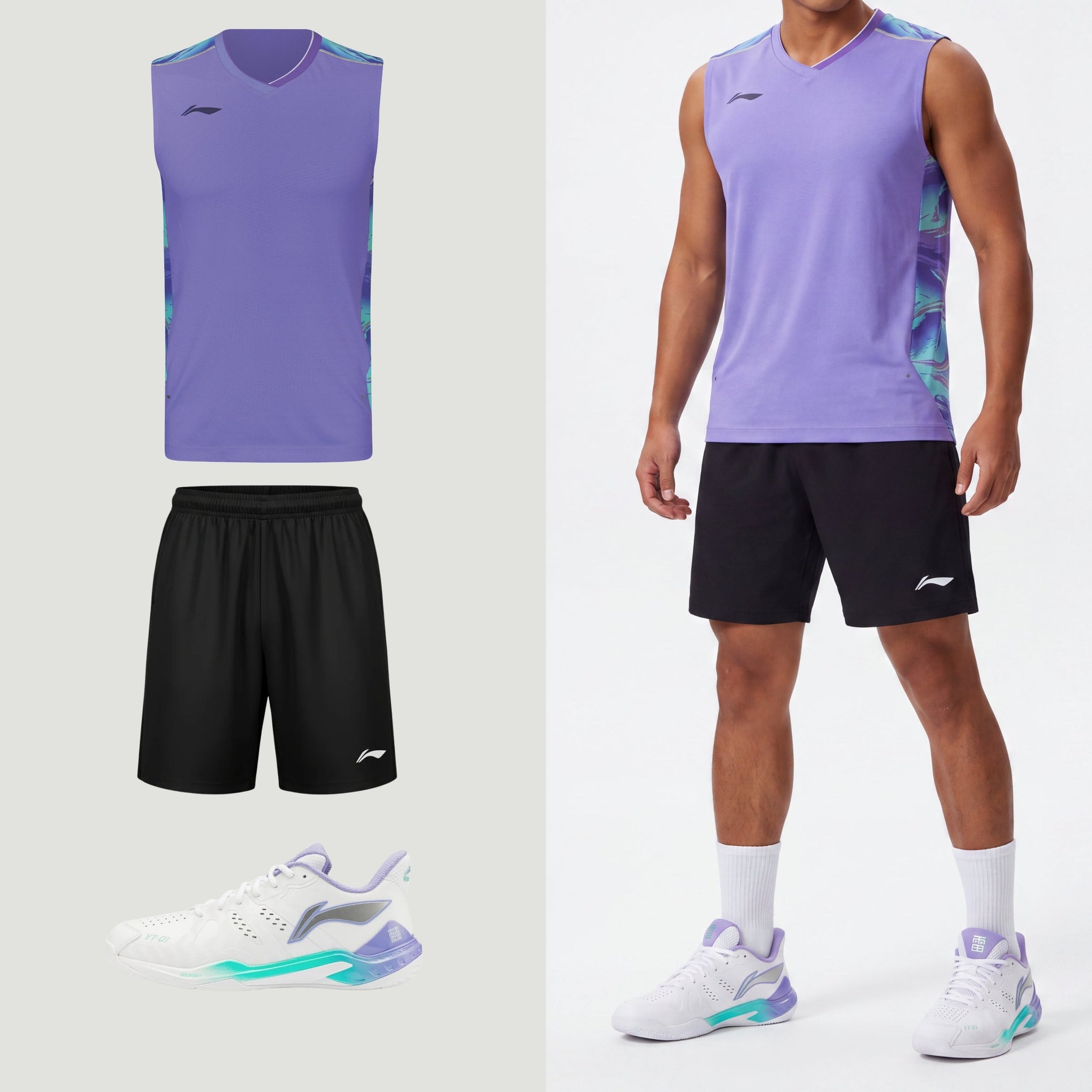 Li-Ning Polar Stripes Purple Tank Top
