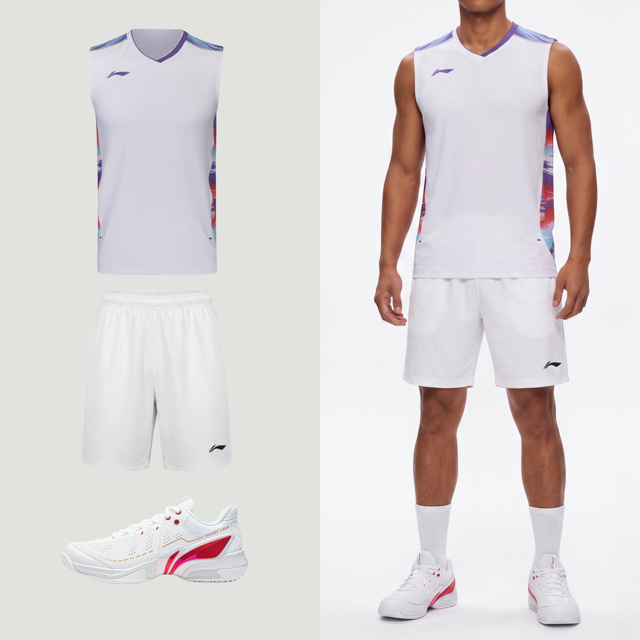 Li-Ning Polar Stripes White Tank Top