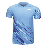Badminton T-shirt - Li-Ning Brush Light Blue Unisex - SportYouUp Danmark